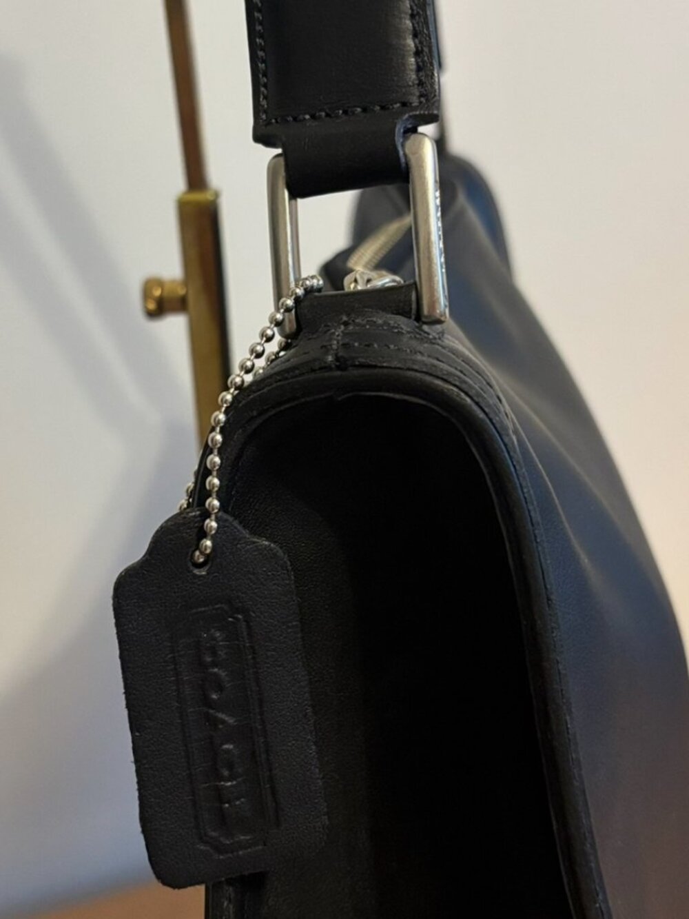 Vintage Coach Monterey Hobo Bag. Black Leather, Silver Hardware, #6143 - Picture 8 of 13